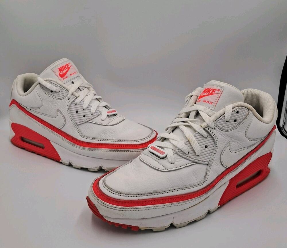 Size 10.5 - Nike Air Max 90 Undefeated White Solar Red - CJ7197-103